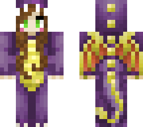 brunette girl in spyro onesie (edited from spyroshurtagul's design, link in description)