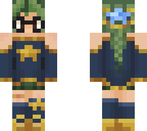 green haired star skin