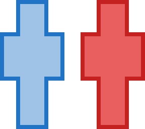 blue & red