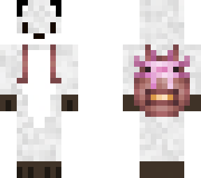 white fox with axolotl