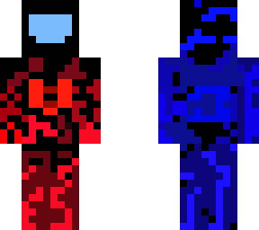 red and blue cyborg