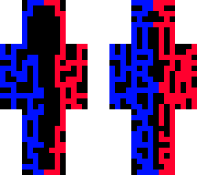 red blue black