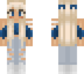 blonde with blue bows