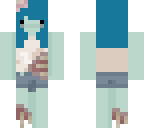 blue hair zombie girl