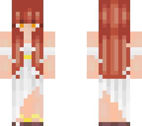 red hair girl with a white dress