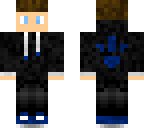 black & blue hoodie boy "swoosh hair" (flat skin tone)