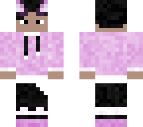 pink hoodie and horns