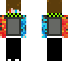 classic minecraft skin with some modern parts