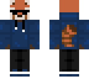 red panda with blue hoodie and sunglasses