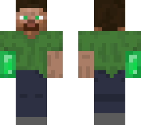 steve with an emerald arm