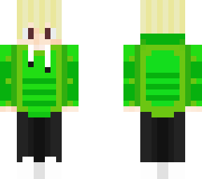 a boy wiht green hudiee and blond haiir (fixed)