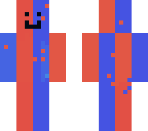 half blue half red