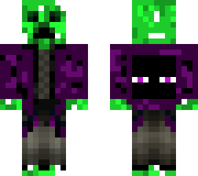 creeper wearing an enderman hoodie! (fixed)