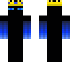 blue ender man with crown