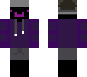 dark with purple blouse with cap