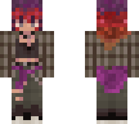 dyed hair 90s grunge girl with purple sweatshirt round waist
