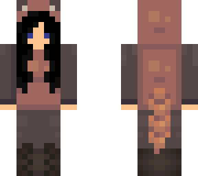 girl red panda onezie (black hair)