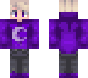 blonde boy with purple moon hoodie