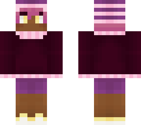 pink sweater with beanie
