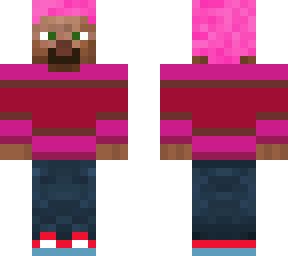 steve in a pink sweater