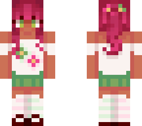 cute aesthetic pink green orange casual simple flower summer outfit with ponytail