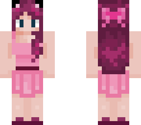 cute pink girl long hair skinny waist curvy sexy