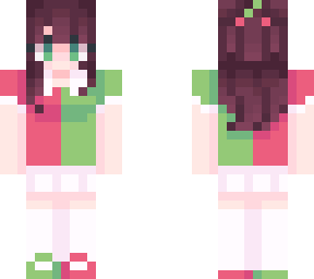 cute aesthetic pink green schoolgirl cherry inspired girl outfit