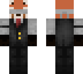 red panda with suit and blindfold