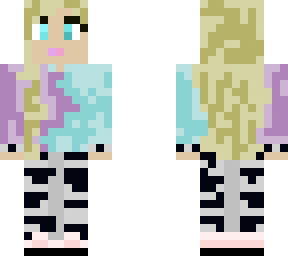 blonde girl with pink and blue hoodie