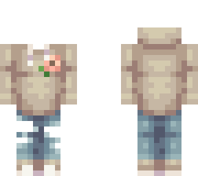 flower embroidery hoodie ob 1.4 tan and peach