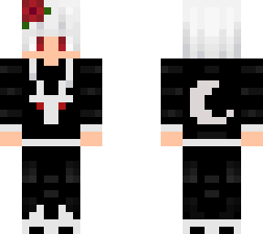 white haired boy with a rose hair clip.