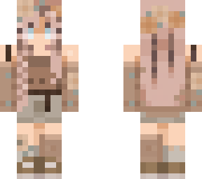cute light brown off the shoulder outfit w/ flowers and blue eyes.