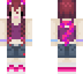 cat girl pink and purple