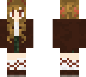 a girl with blonde hair and brown clothes