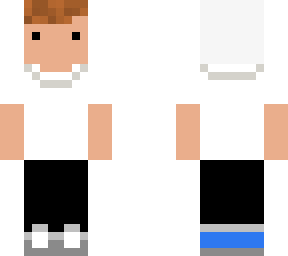 bob in cool white tshirt in a chain with nike blue , white , grey shoes