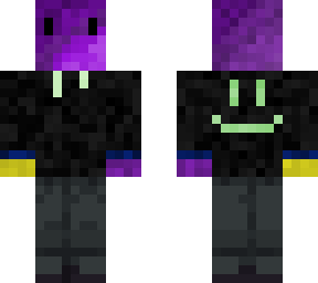purple guy with a black hoodie
