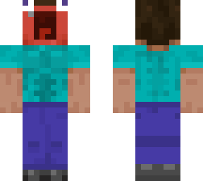 strong noob steve surprised. effect