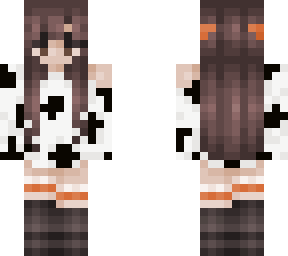 cow print girl with hair bows