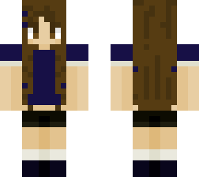 brown hair girl with blue clothes
