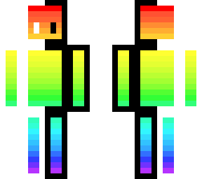 rainbow skin (black and white outline)
