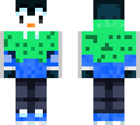green and blue penguin