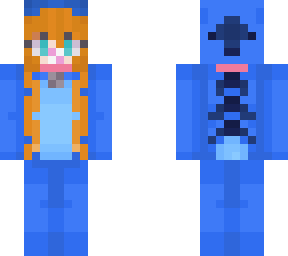orange hair girl in stitch onesie