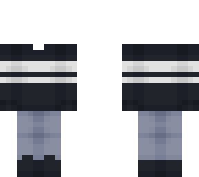 striped sweater, blue pants - base