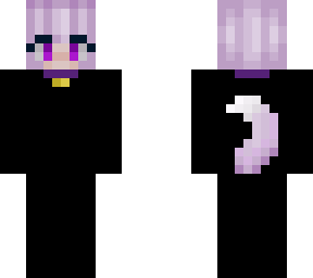 short purple hair girl with wolf/cat tail template