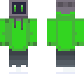 tv in a green hoodie