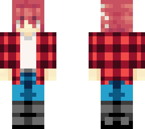 kasane teto wearing a flannel