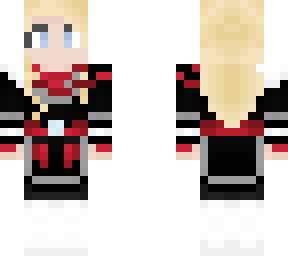red and black battle skirt armored girl