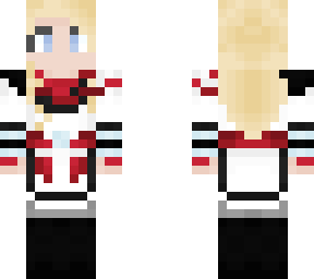 red and white battle skirt armored girl