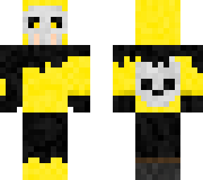skeleton in kellow hood
