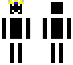 black and white with crown